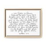 Our Father Canvas, Framed