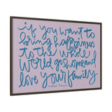 Happiness To The World Canvas (Purple), Framed