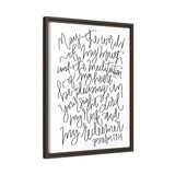 May The Words Of My Mouth Canvas, Framed