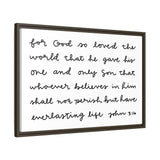 For God So Loved The World Canvas, Framed