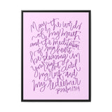 May The Words Of My Mouth Canvas (Pink), Framed