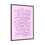 May The Words Of My Mouth Canvas (Pink), Framed