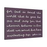 For God So Loved The Loved The World Canvas (Purple)