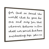 For God So Loved The World Canvas, Framed