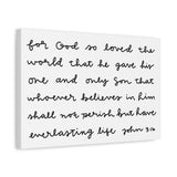 For God So Loved The World Canvas, 1.25"