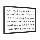 For God So Loved The World Canvas, Framed