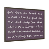 For God So Loved The World Canvas (Purple), Framed