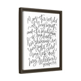 May The Words Of My Mouth Canvas, Framed