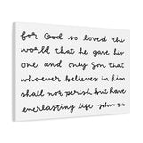 For God So Loved The World Canvas, 1.25"