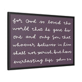 For God So Loved The World Canvas (Purple), Framed