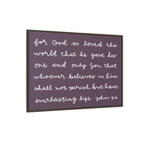 For God So Loved The World Canvas (Purple), Framed