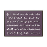 For God So Loved The World Canvas (Purple), Framed