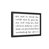 For God So Loved The World Canvas, Framed