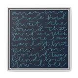 Amazing Grace Canvas (Navy), Framed