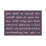 For God So Loved The Loved The World Canvas (Purple)