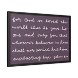 For God So Loved The World Canvas (Purple), Framed