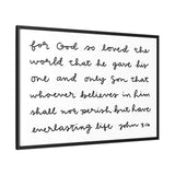 For God So Loved The World Canvas, Framed