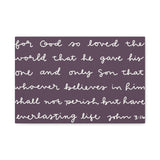 For God So Loved The Loved The World Canvas (Purple)