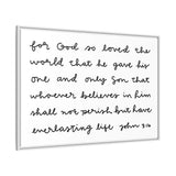 For God So Loved The World Canvas, Framed