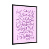 May The Words Of My Mouth Canvas (Pink), Framed