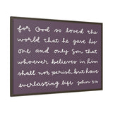 For God So Loved The World Canvas (Purple), Framed