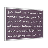 For God So Loved The World Canvas (Purple), Framed