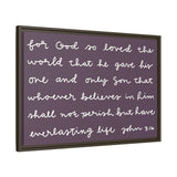 For God So Loved The World Canvas (Purple), Framed