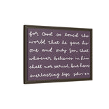 For God So Loved The World Canvas (Purple), Framed