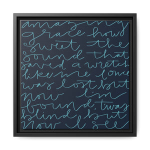 Amazing Grace Canvas (Navy), Framed