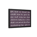 For God So Loved The World Canvas (Purple), Framed