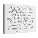 And The Rain Fell (willow script) Canvas, 0.75"