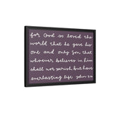 For God So Loved The World Canvas (Purple), Framed