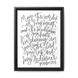 May The Words Of My Mouth Canvas, Framed