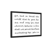 For God So Loved The World Canvas, Framed