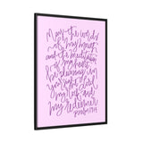 May The Words Of My Mouth Canvas (Pink), Framed