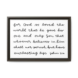 For God So Loved The World Canvas, Framed