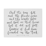 And The Rain Fell Canvas (oak script), 0.75"