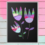 Grape Tulips Canvas, Framed