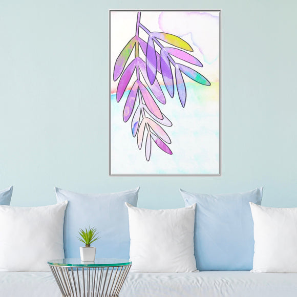 Lilac Palm Canvas, Framed