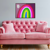 Neon Rainbow Canvas, Framed