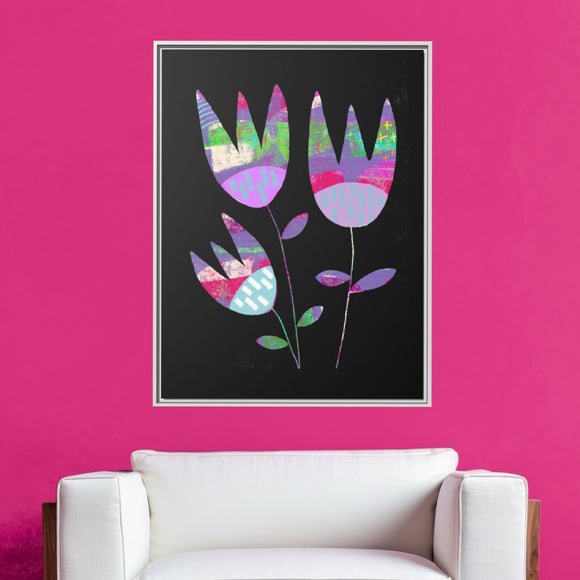 Grape Tulips Canvas, Framed