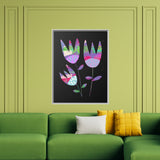 Grape Tulips Canvas, Framed