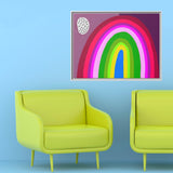 Neon Rainbow Canvas, Framed