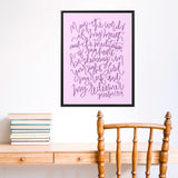 May The Words Of My Mouth Canvas (Pink), Framed