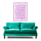 May The Words Of My Mouth Canvas (Pink), Framed